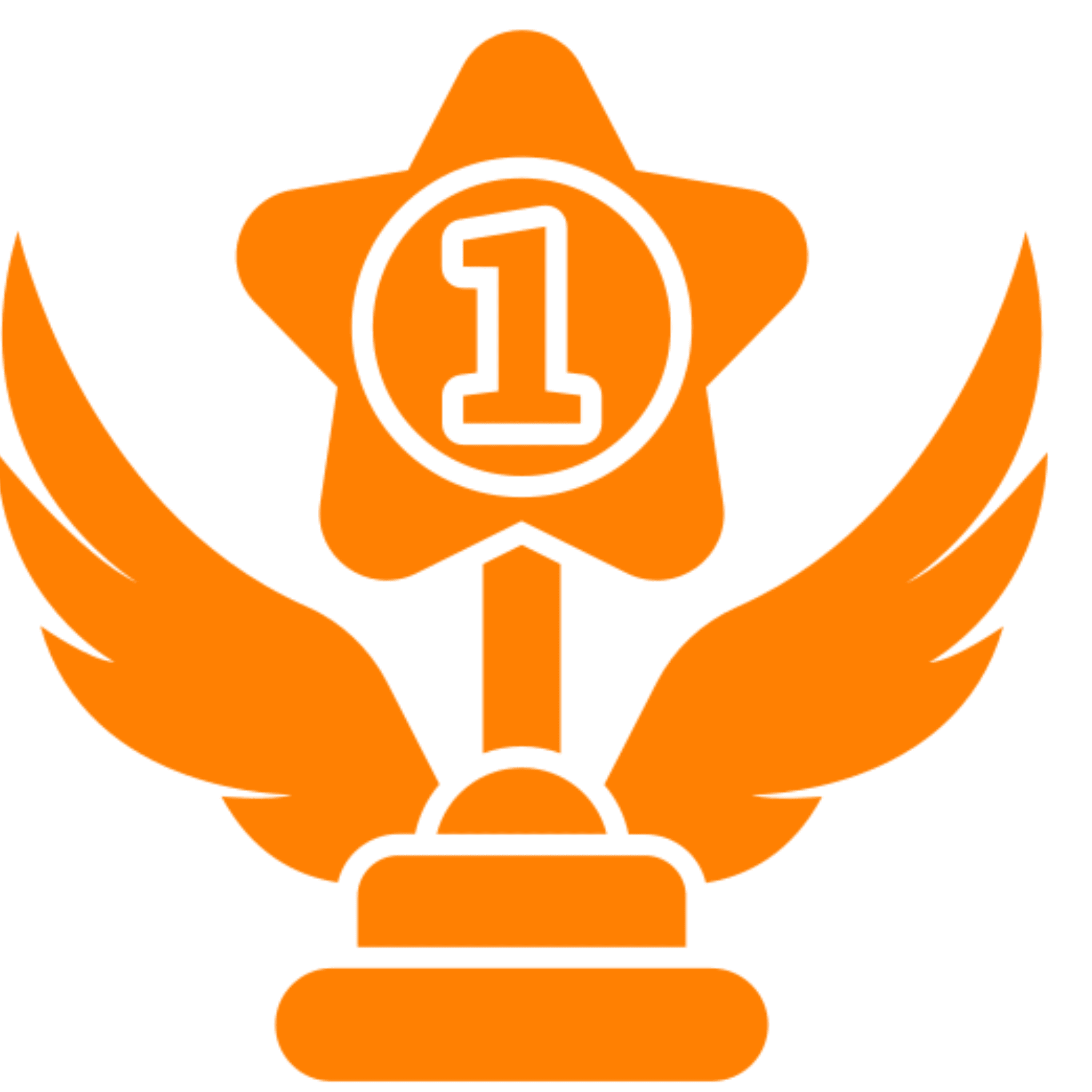 Star-shaped trophy with wings
