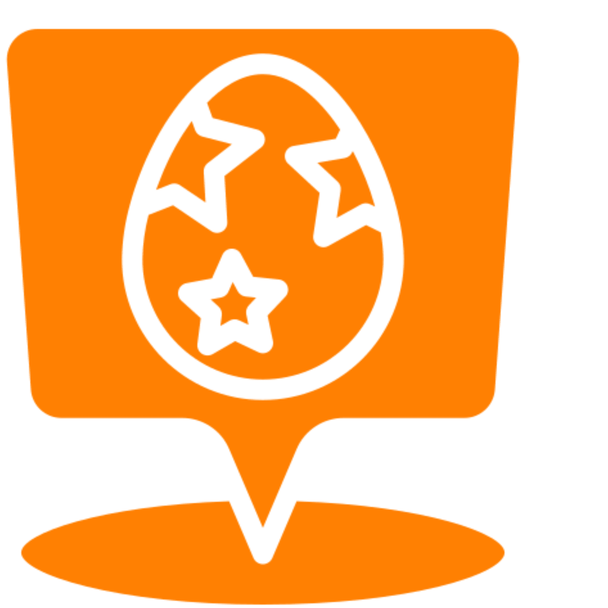 Star-decorated egg symbol in orange