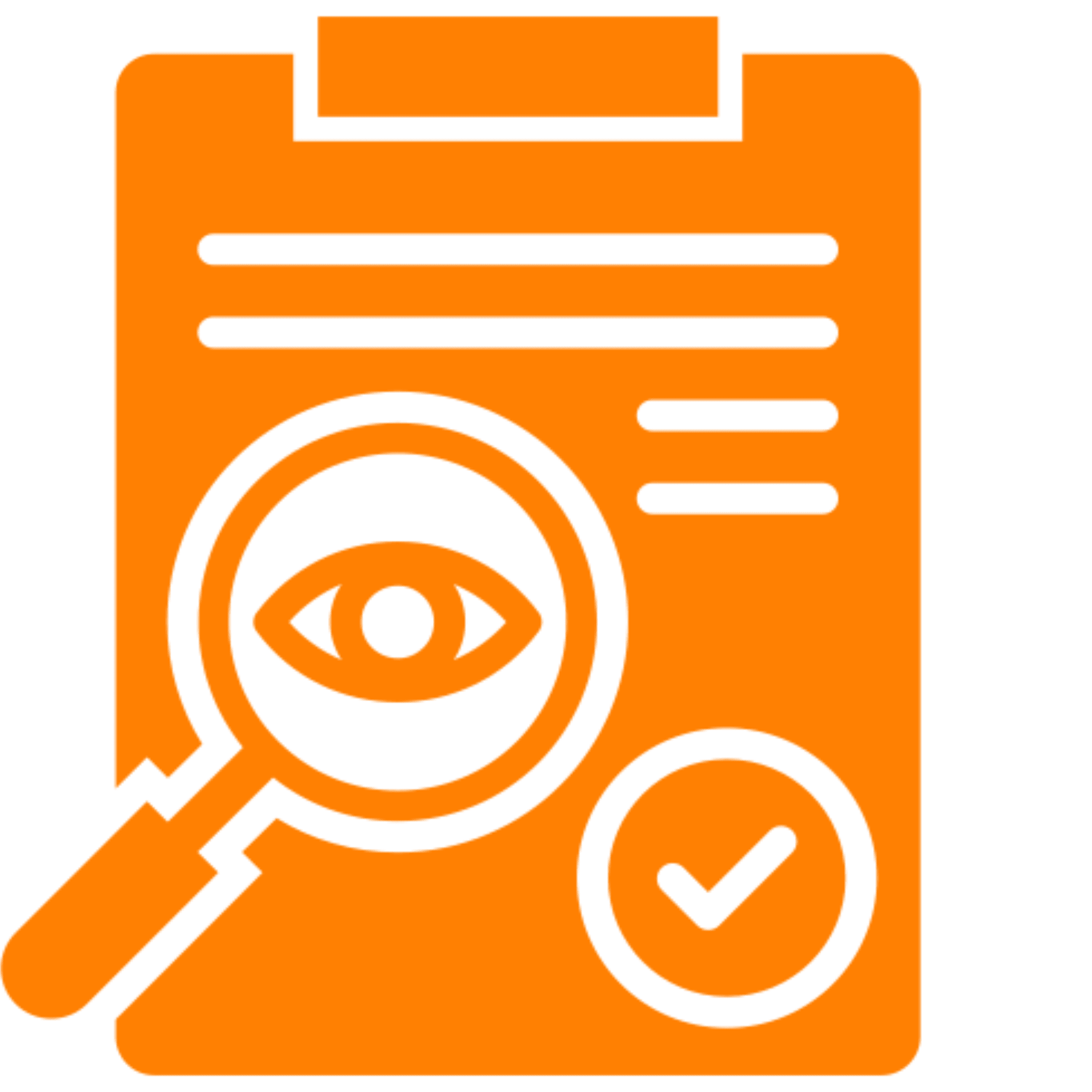 Eye icon on document with checklist