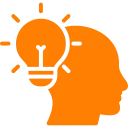 Silhouette head with light bulb