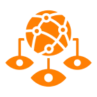 Digital network with connecting eyes
